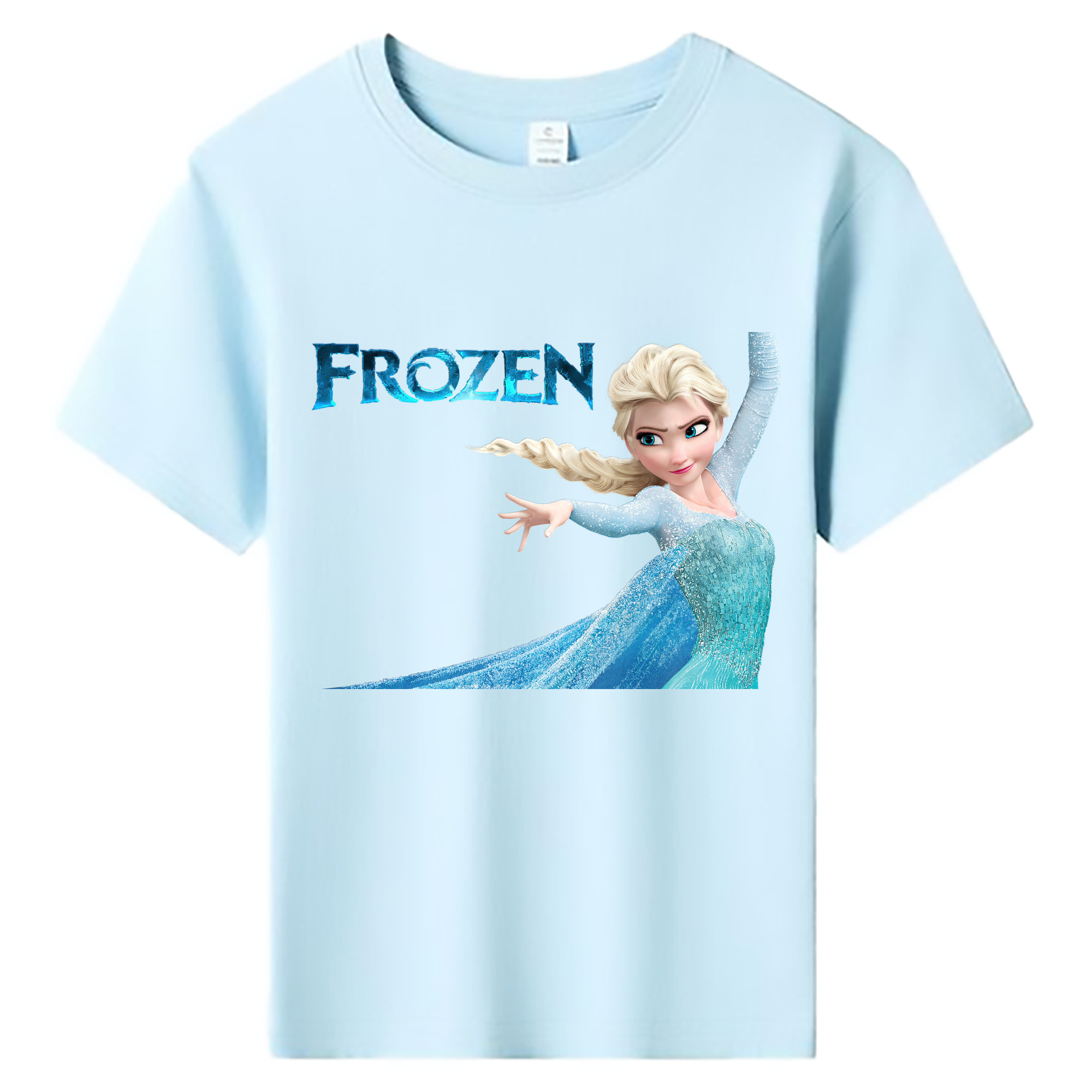 （画像用） アナと雪の女王 アンナ エルサ Frozen Anna Elsa 綿100％キッズTシャツ（フロントプリント）